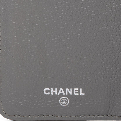 Chanel Caviar Quilted Yen Wallet Grey 6 of 8