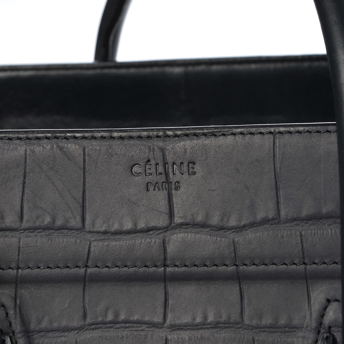 Crocodile Embossed Nubuck Medium Phantom Luggage Navy Blue