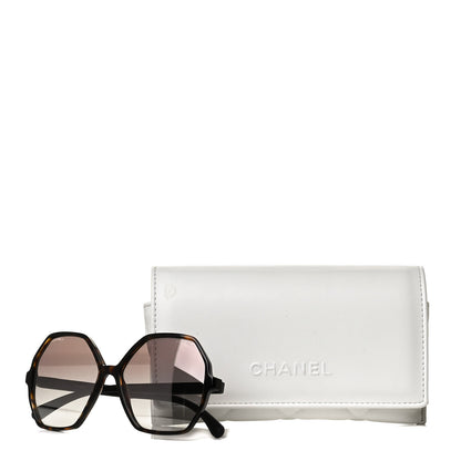 Chanel Acetate Wood Rubber Square Sunglasses 9076 Dark Tortoise 16 of 16