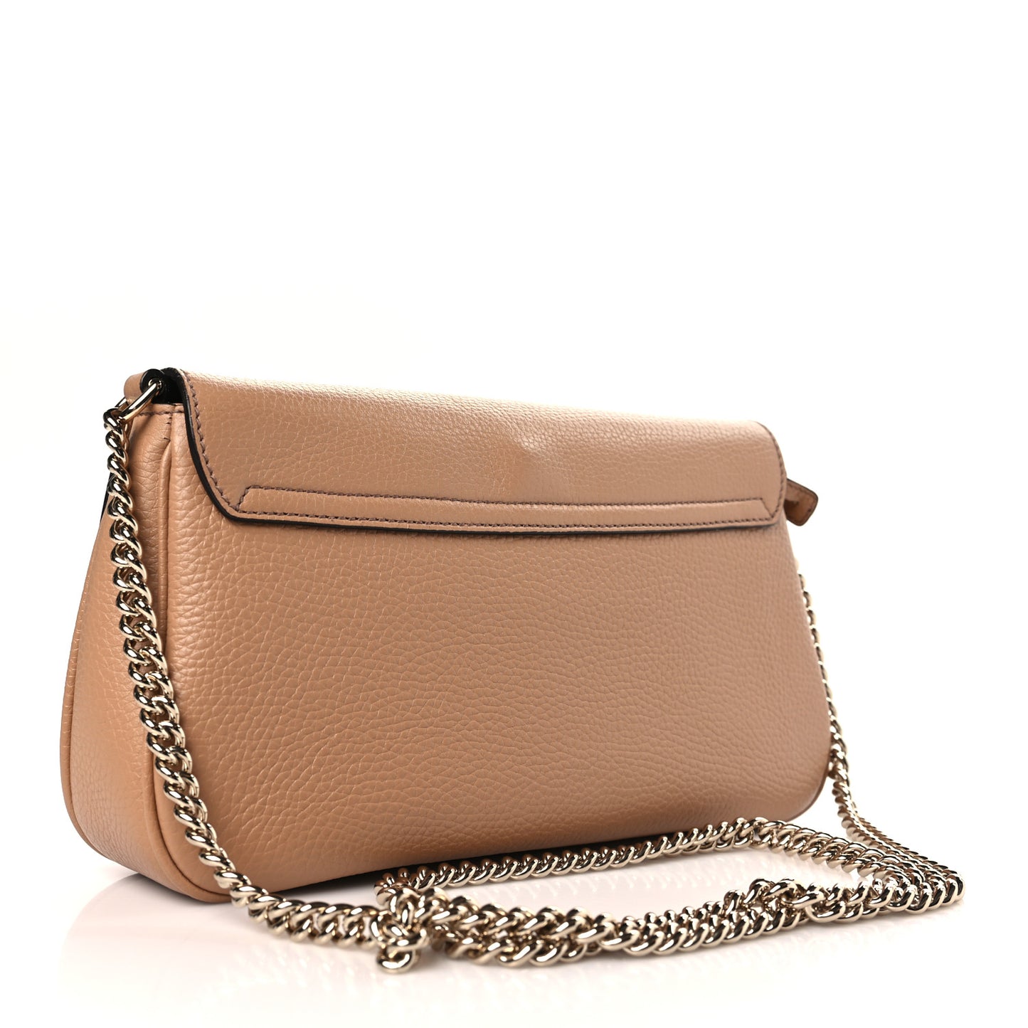 Pebbled Calfskin Medium Soho Flap Crossbody Camelia