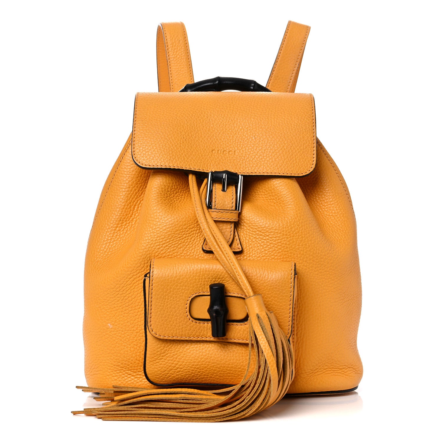 Gucci Calfskin Bamboo Small Backpack Yellow 1 of 15