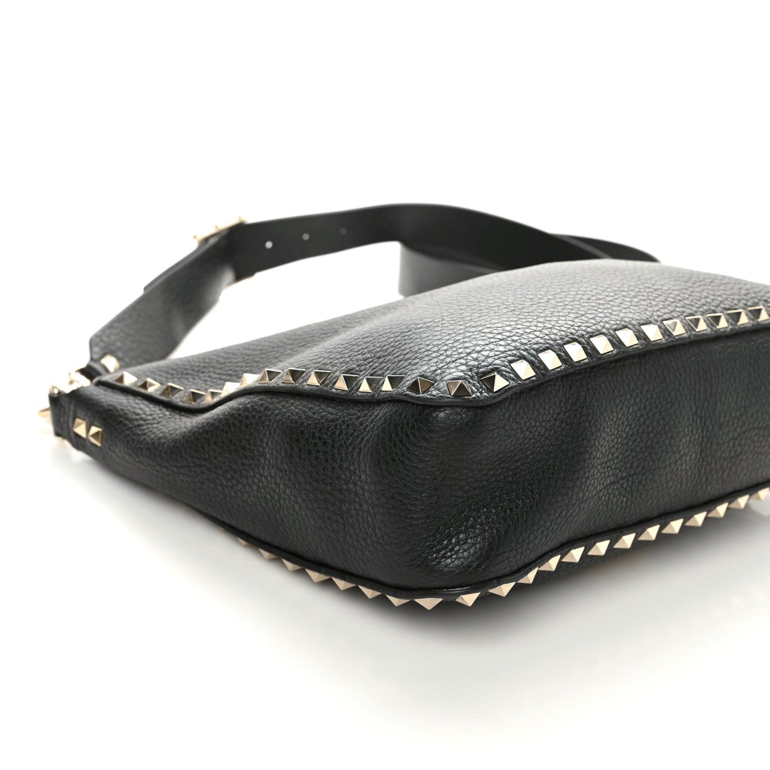 Valentino Garavani Pebbled Calfskin Large Rockstud Flip-Lock Messenger Bag Black 6 of 10