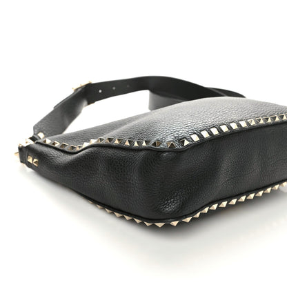 Valentino Garavani Pebbled Calfskin Large Rockstud Flip-Lock Messenger Bag Black 6 of 10
