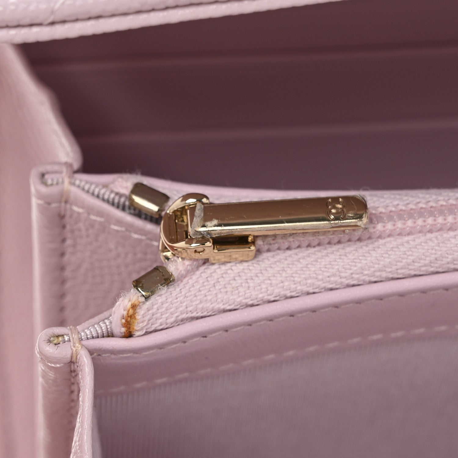 Chanel Caviar Quilted Large Gusset Flap Wallet Light Pink 9 of 9