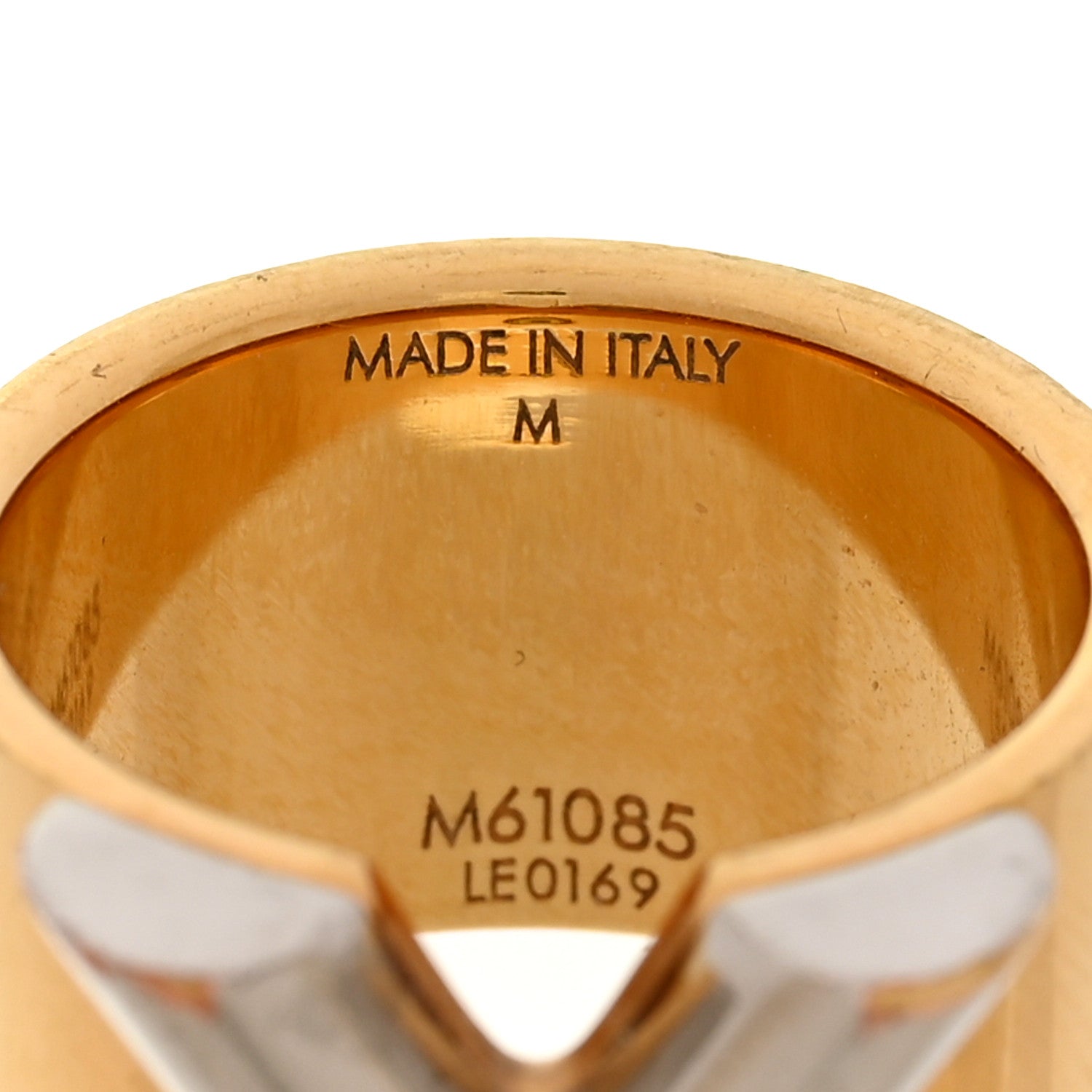 Louis Vuitton Brass Essential V Ring M Gold Silver 4 of 4