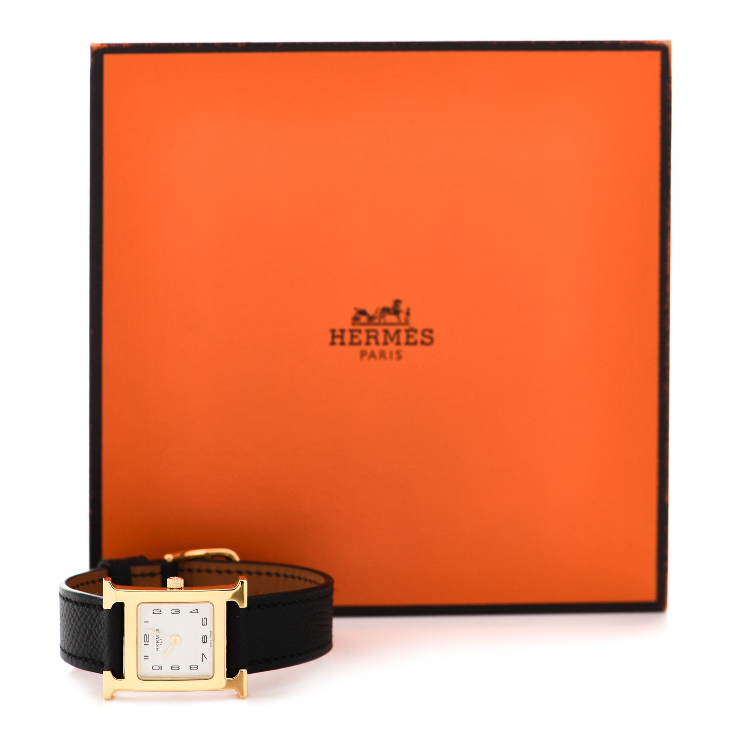 Hermes Stainless Steel Epsom 21mm Heure H Hour Quartz Watch Noir 6 of 6