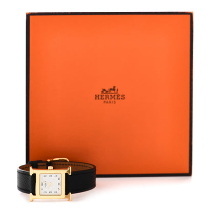 Hermes Stainless Steel Epsom 21mm Heure H Hour Quartz Watch Noir 6 of 6