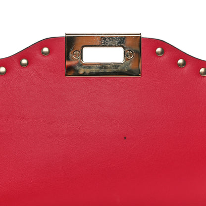 Valentino Garavani Vitello Rockstud Flip Lock Wristlet Clutch Deep Fuxia 10 of 11