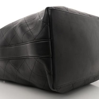 Chanel Calfskin Quilted Small On My Shoulder Drawstring Bag Black 9 of 11