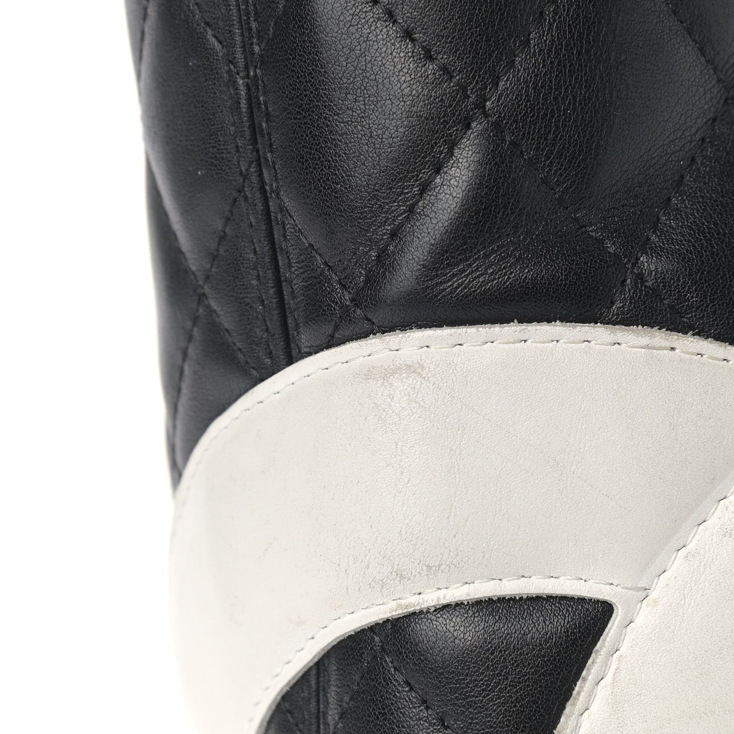 Calfskin Quilted Medium Cambon Tote Black White