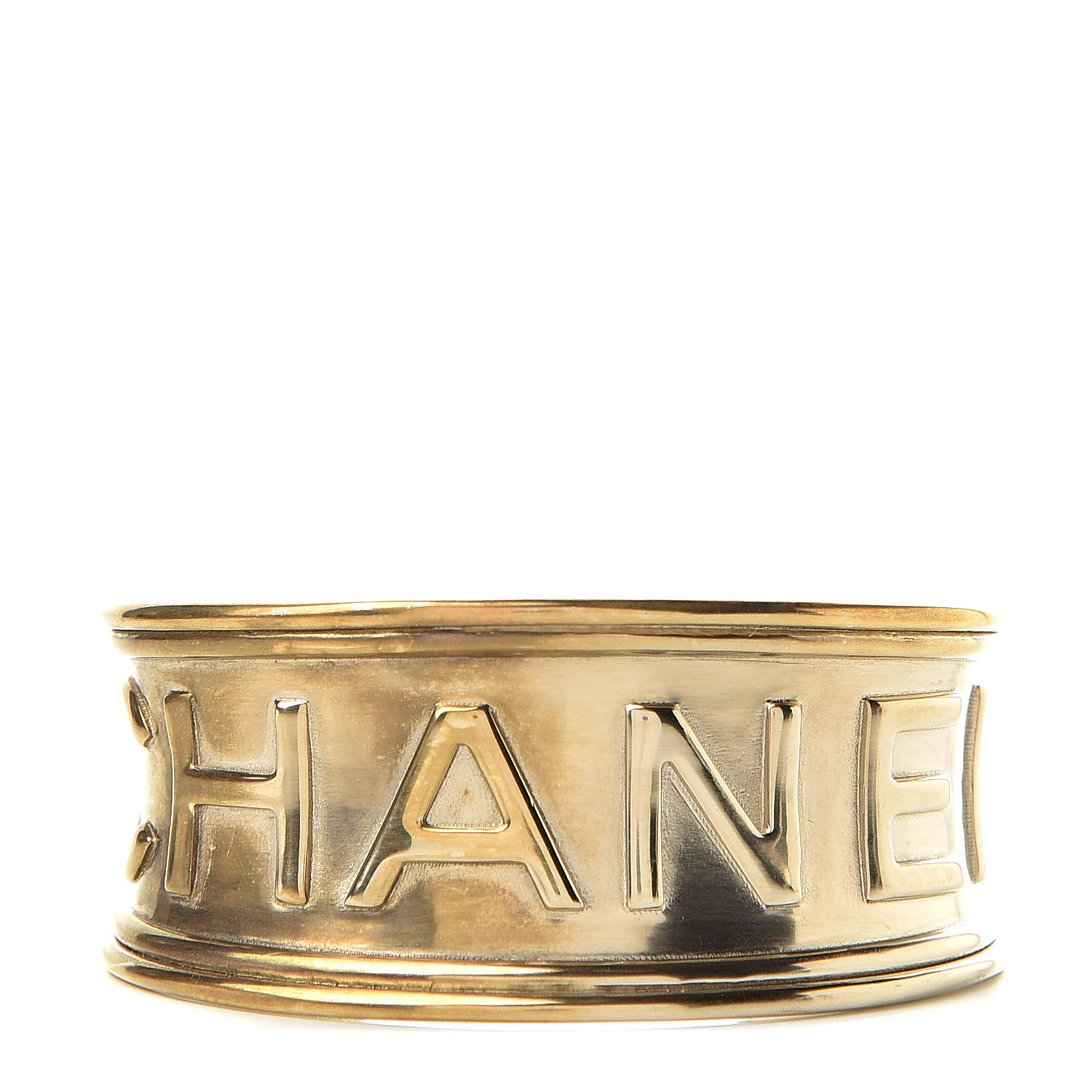 Chanel Metal Logo Cuff Gold 1 of 5