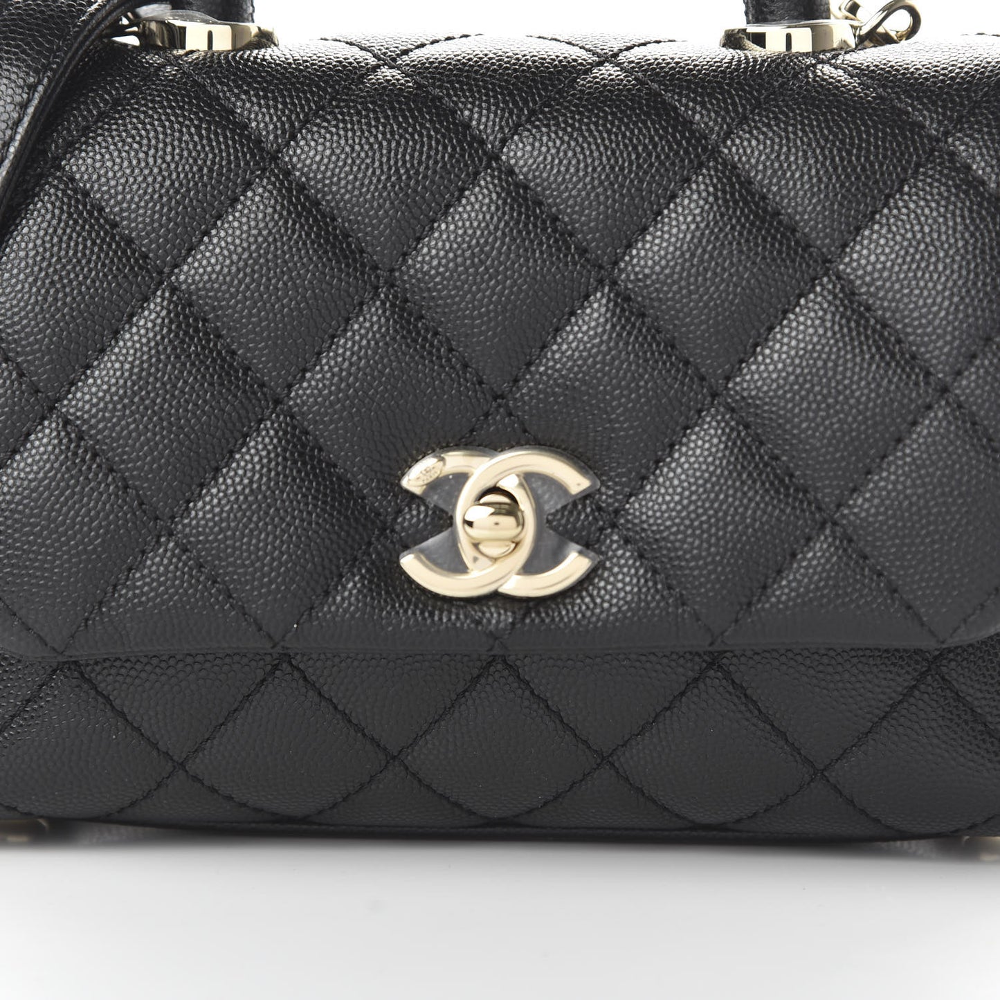 Caviar Quilted Extra Mini Coco Handle Flap Black