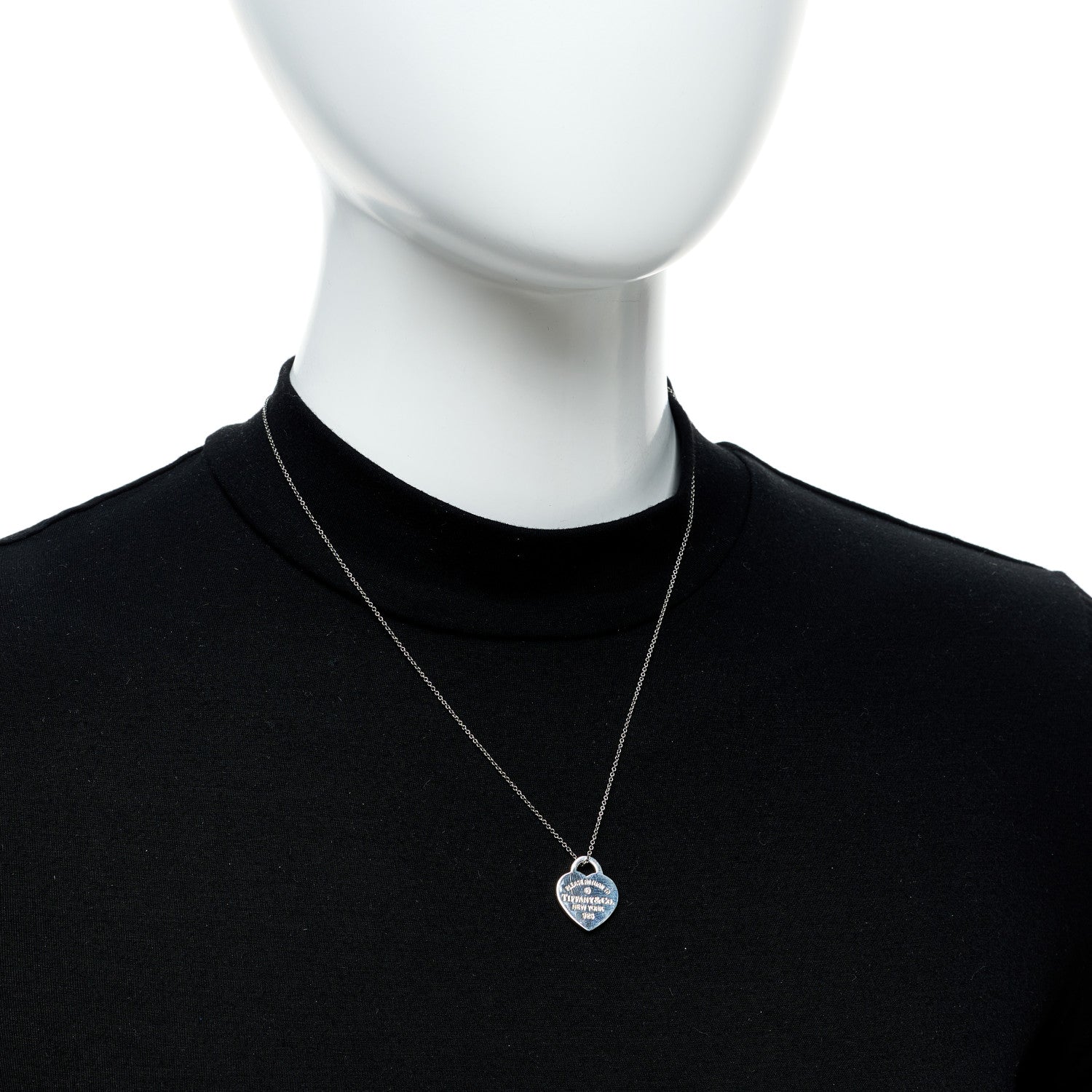 Tiffany Sterling Silver Diamond Small Return to Tiffany Heart Pendant Necklace 2 of 5