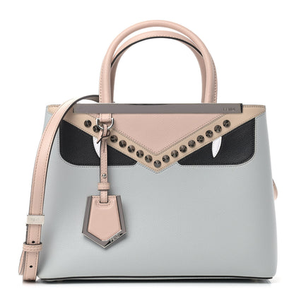 Fendi Vitello Cruise Monster Studded Petite 2Jours Tote Grigio Perla Amido Multicolor 1 of 9
