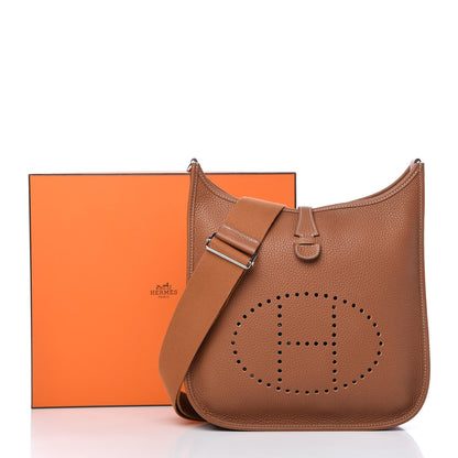 Hermes Taurillon Clemence Evelyne III PM Gold 10 of 10