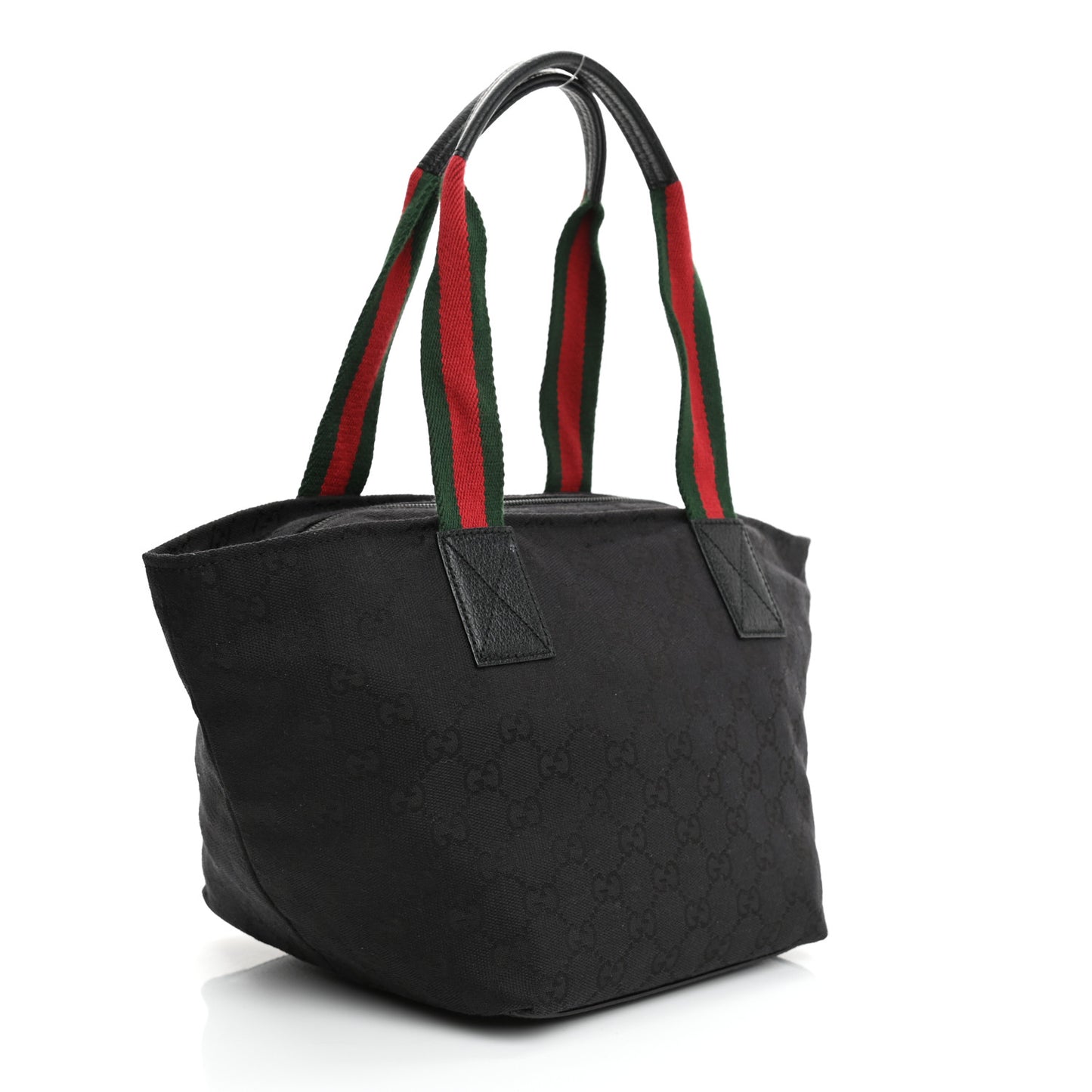 GG Monogram Small Web Handle Bucket Tote Black