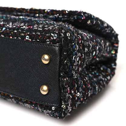 Chanel Tweed Sequin Mini Coco Handle Flap Black 10 of 10
