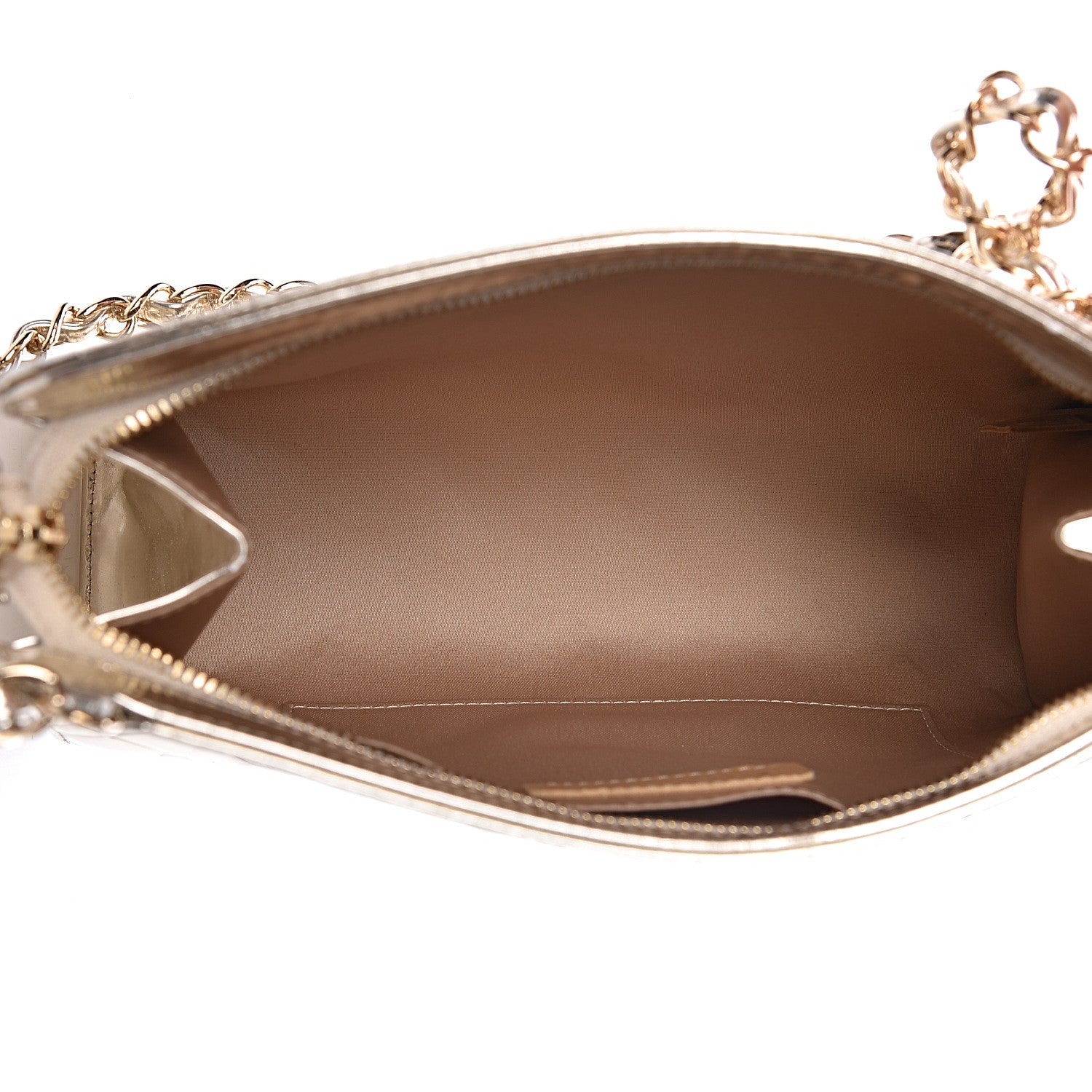 Chanel Metallic Patent Calfskin Lucky Symbols Pochette Gold 5 of 10