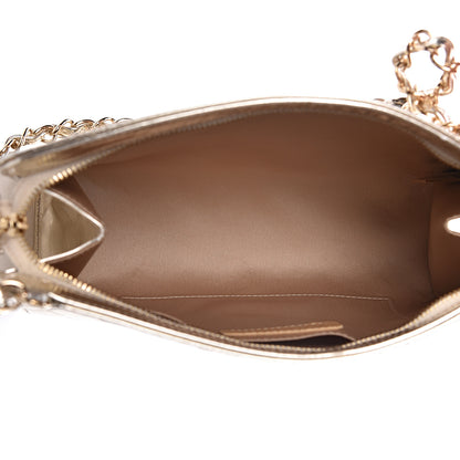 Chanel Metallic Patent Calfskin Lucky Symbols Pochette Gold 5 of 10