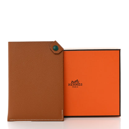 Hermes Epsom Tarmac Dot PM Passport Holder Gold Malachite 8 of 8