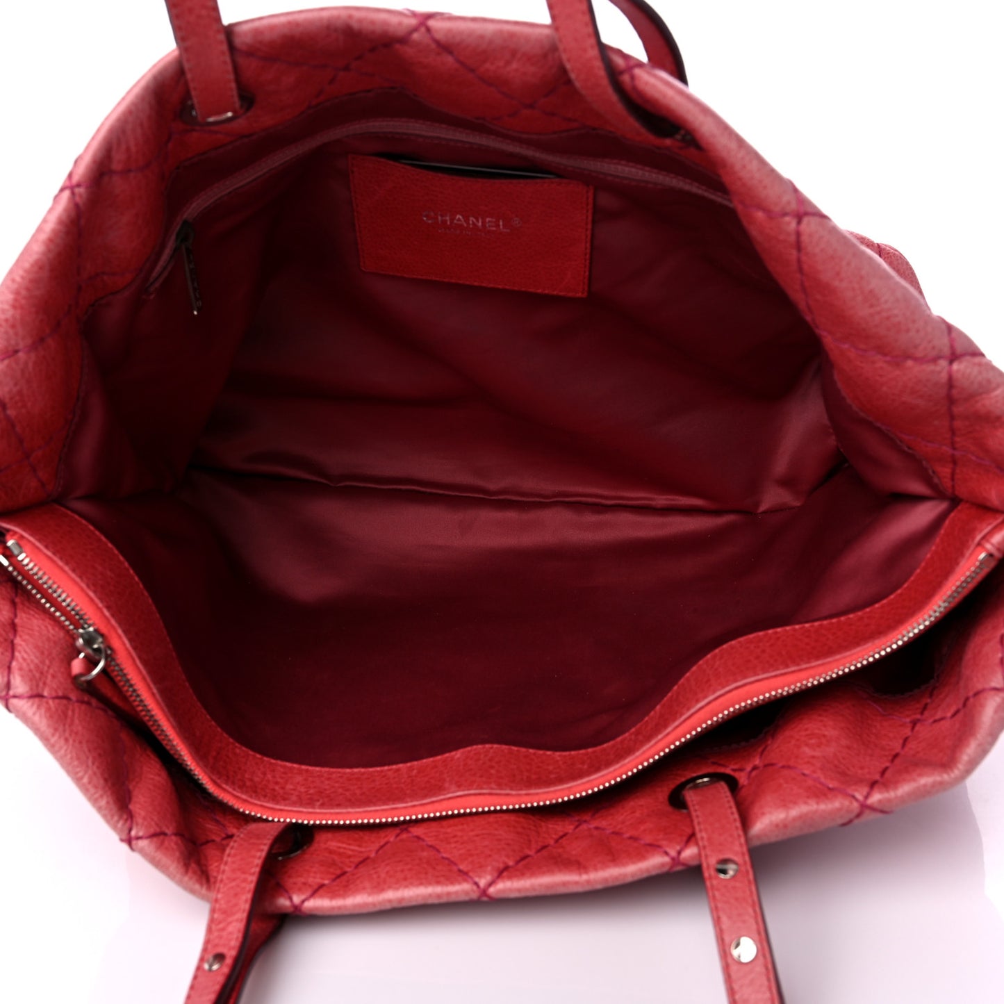 Glazed Calfskin Large On The Road Tote Pink