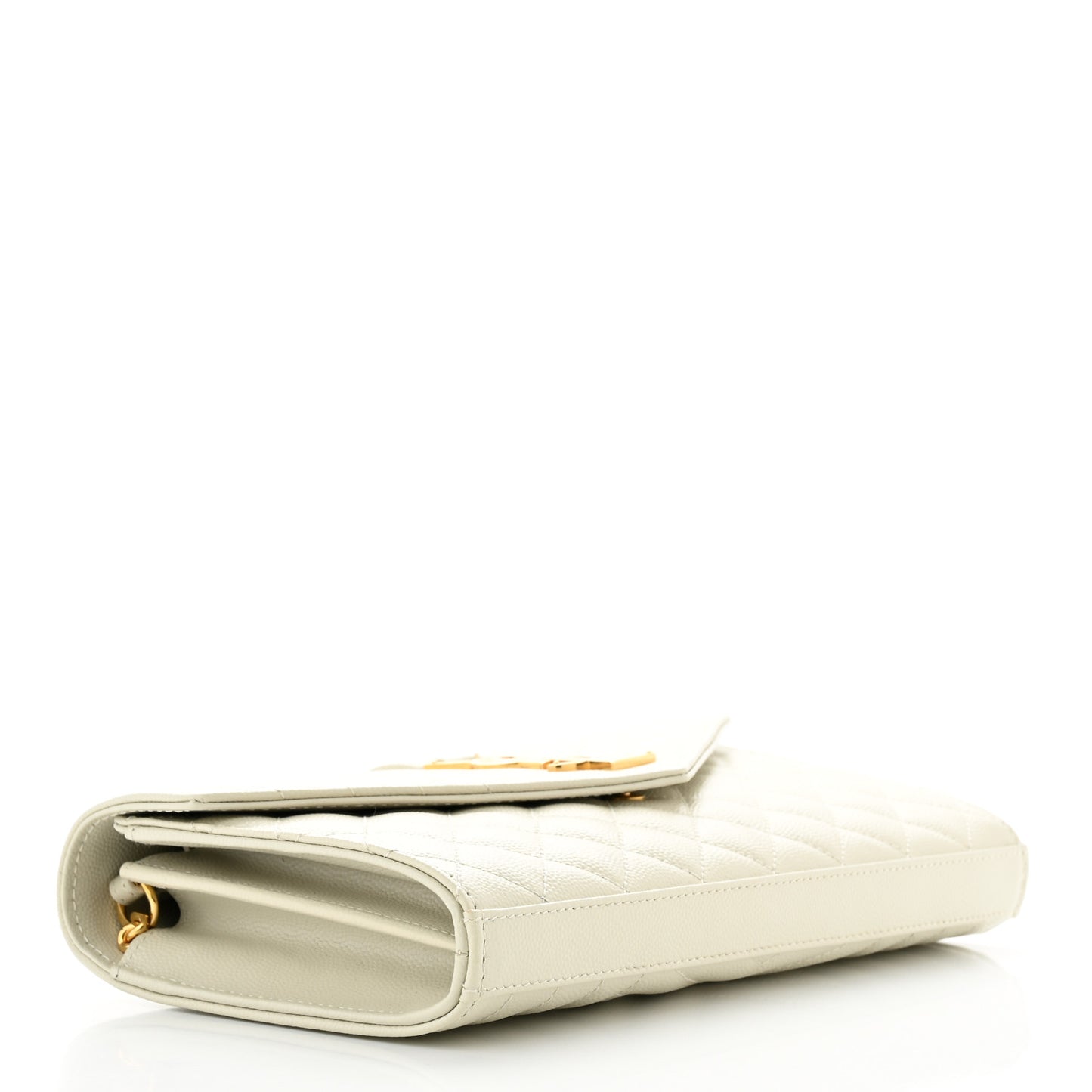 Grain De Poudre Mixed Matelasse Triquilt Monogram Chain Wallet Blanc Vintage