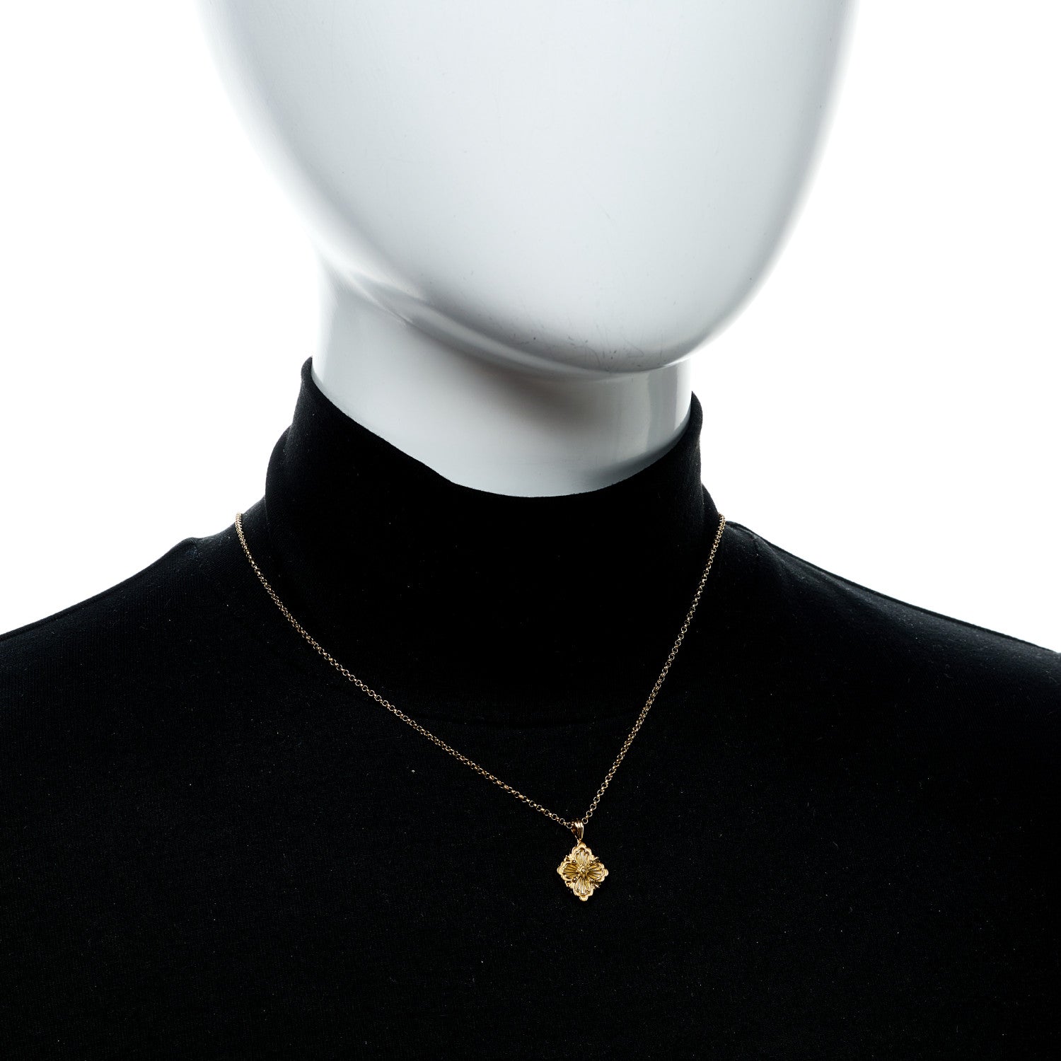 Buccellati 18K Yellow Gold Mother of Pearl Small Opera Tulle Pendant Necklace 2 of 7
