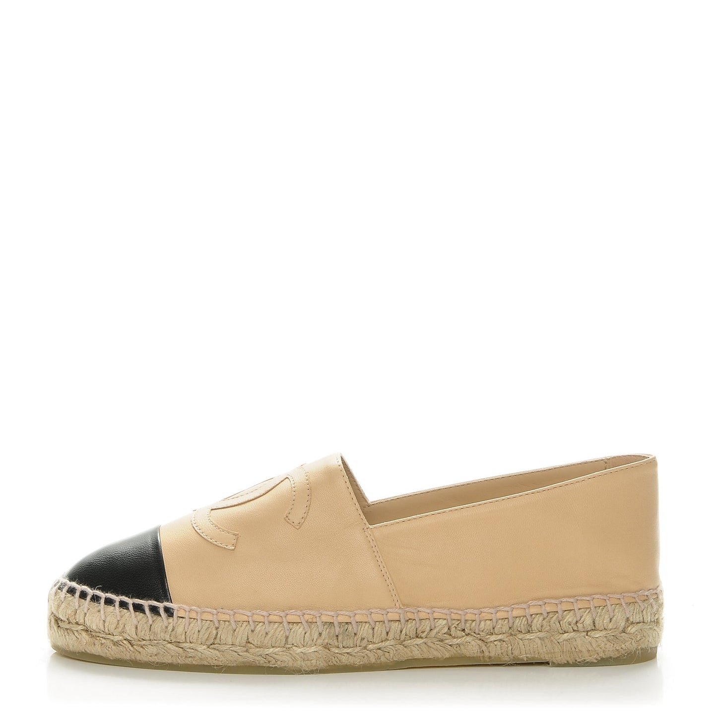 Lambskin CC Espadrilles 38 Beige Black
