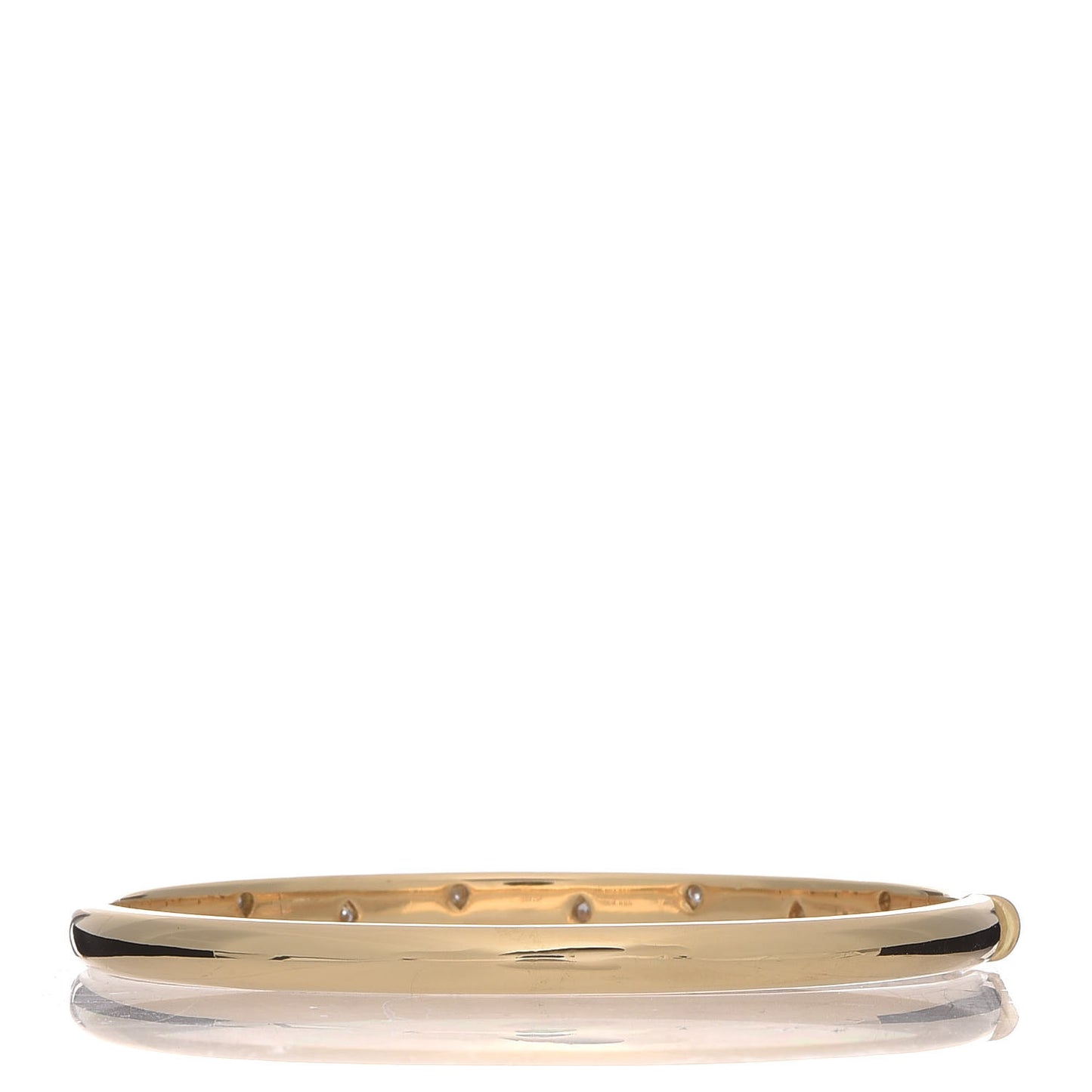 18K Yellow Gold Platinum Diamond 4.5mm Etoile Bangle Bracelet