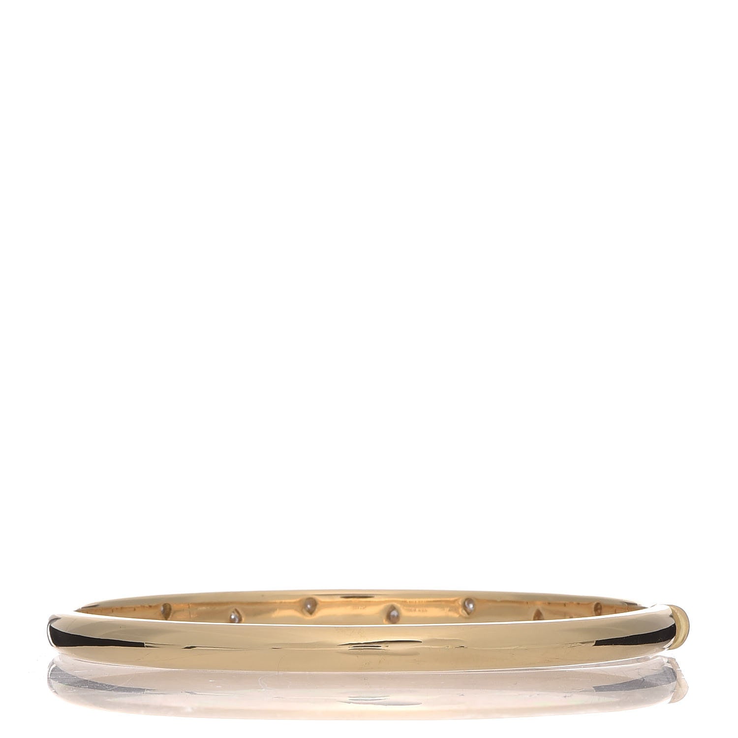 Tiffany 18K Yellow Gold Platinum Diamond 4.5mm Etoile Bangle Bracelet 3 of 4