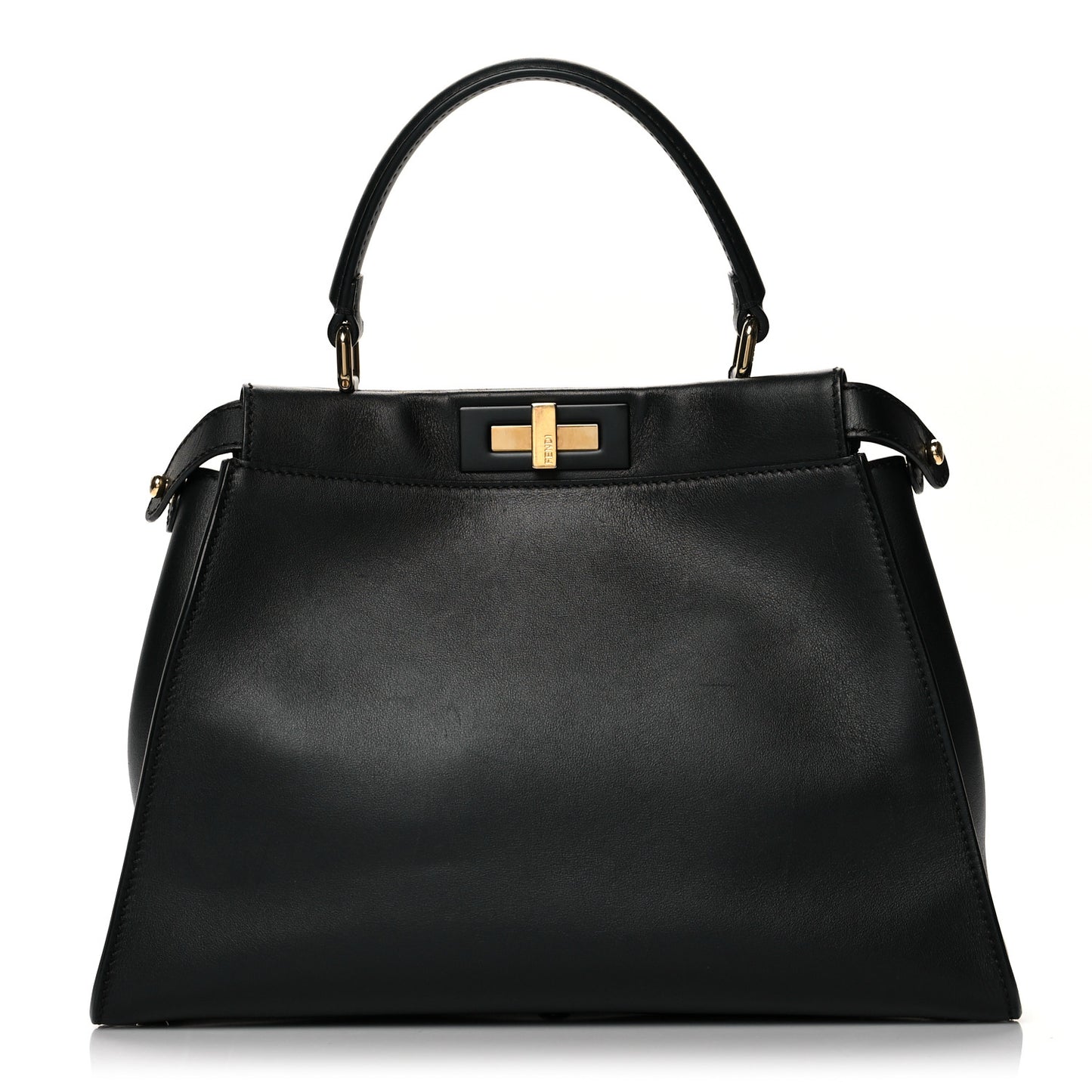 Vitello Seta Shiny Nappa Medium Peekaboo Iconic Satchel Black