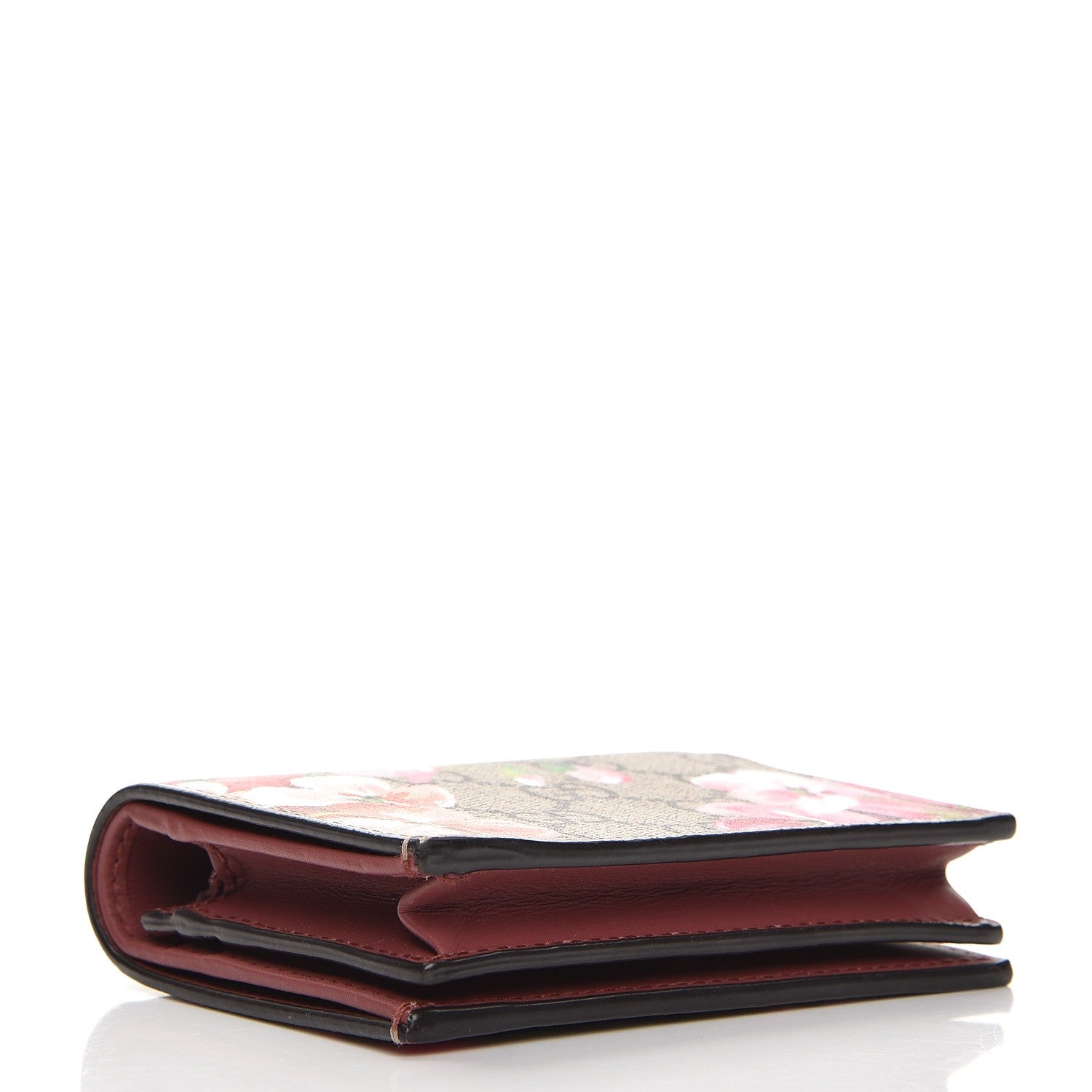 Gucci GG Supreme Monogram Blooms Card Case Wallet Beige Multicolor Dry Rose 4 of 8