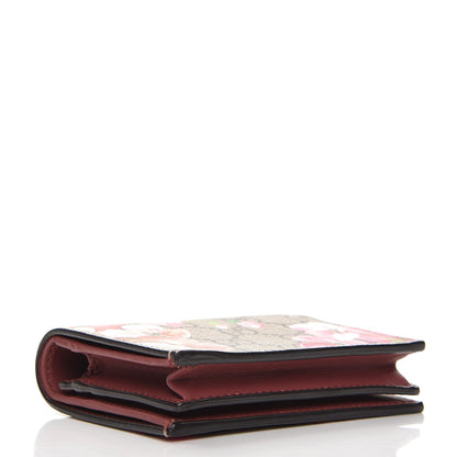 Gucci GG Supreme Monogram Blooms Card Case Wallet Beige Multicolor Dry Rose 4 of 8