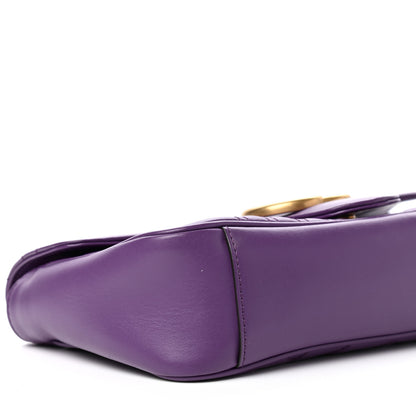 Gucci Calfskin Matelasse Small GG Marmont Shoulder Bag Shine Purple 8 of 10
