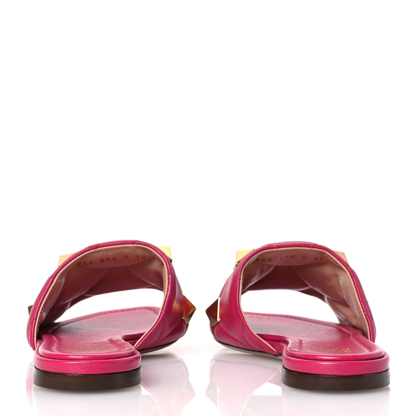 Nappa Roman Stud Flat Slide Sandals 38 Blossom