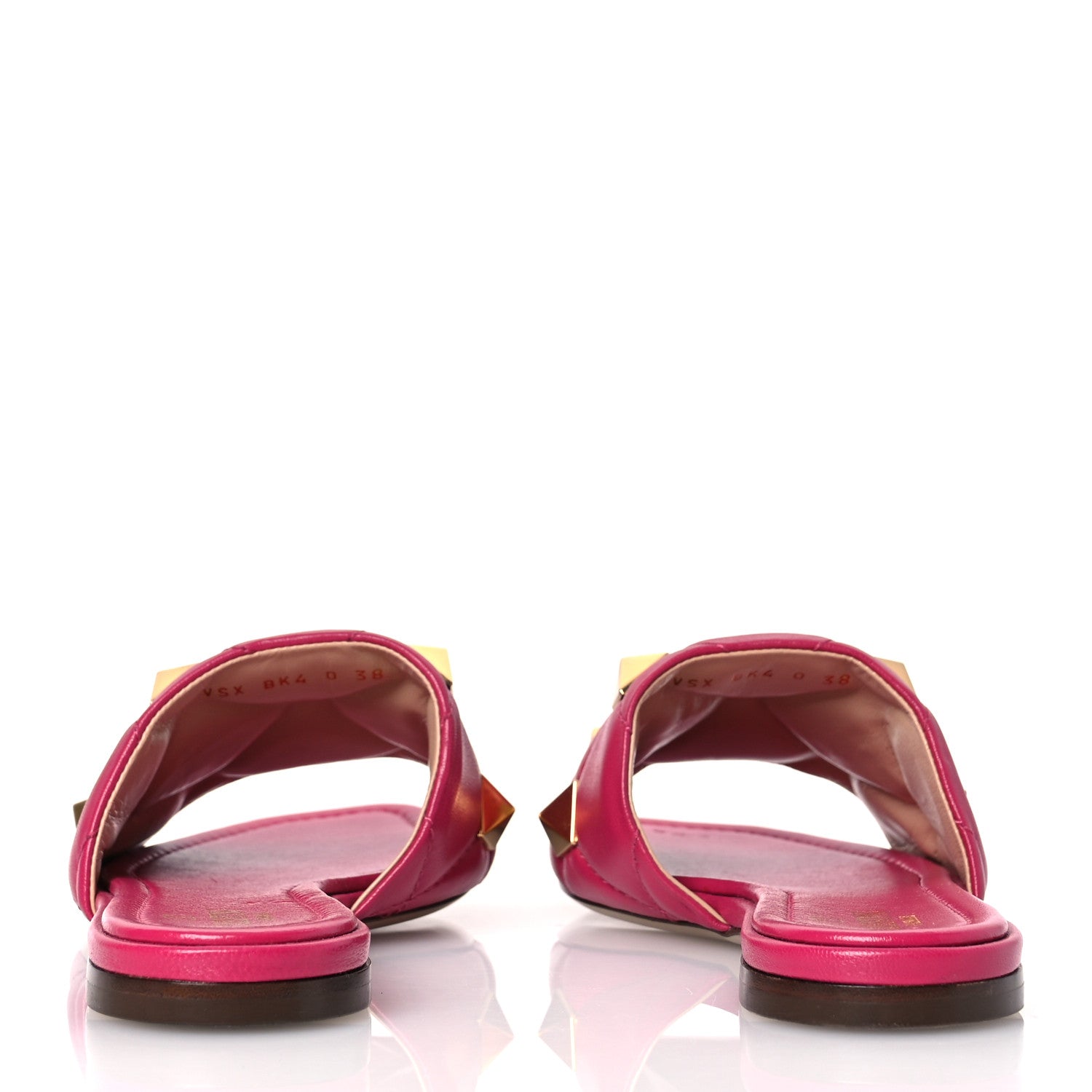 Valentino Garavani Nappa Roman Stud Flat Slide Sandals 38 Blossom 6 of 11