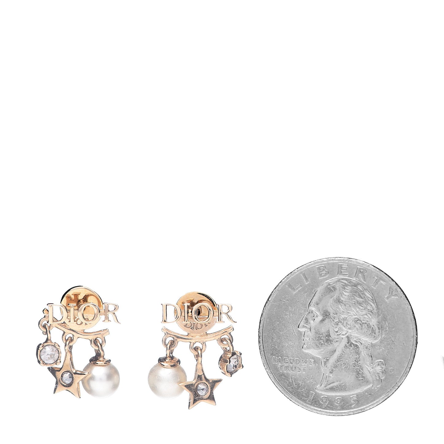 Pearl Crystal Dio(r)evolution Earrings Aged Gold