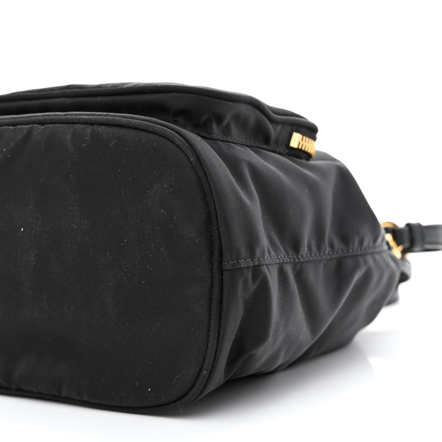 Saffiano Tessuto Nylon Mini Bucket Crossbody Bag Black