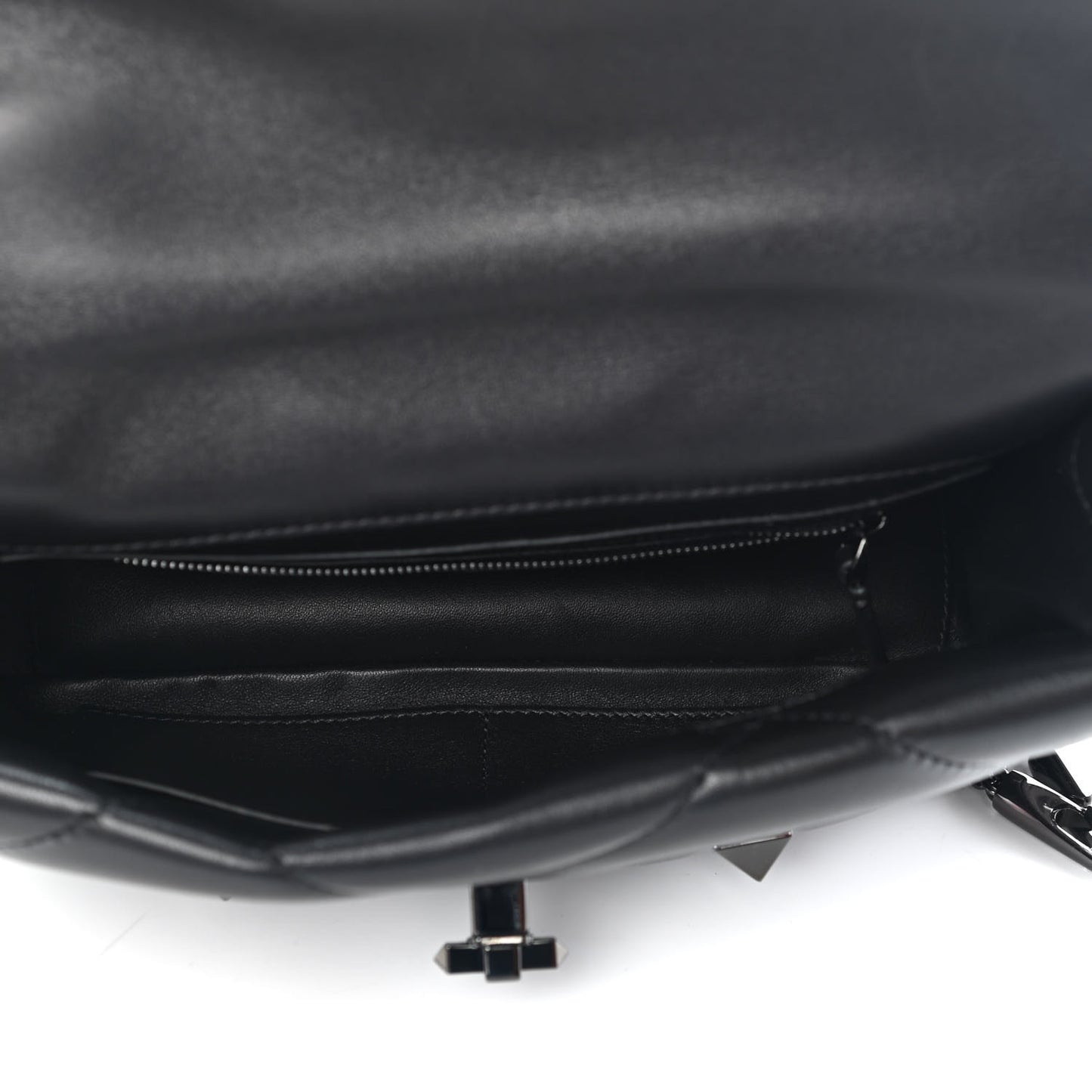 Nappa Monochrome Large Roman Stud Shoulder Bag Black