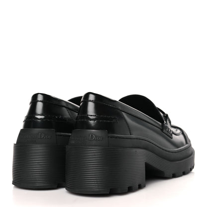 Christian Dior Brushed Calfskin Dior Code Lug Sole Platform 35mm Loafers 39.5 Black 4 of 8