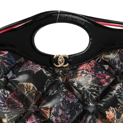 Chanel Patent Calfskin Canvas Printed Large 31 Shopping Bag Black 7 of 9