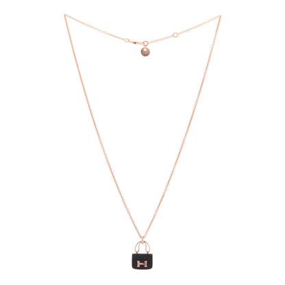 Hermes 18K Rose Gold Black Jade Constance Amulettes Pendant Necklace 3 of 7