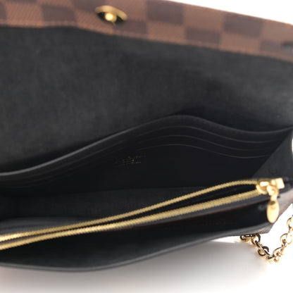 Louis Vuitton Damier Ebene Vavin Chain Wallet Black 5 of 9