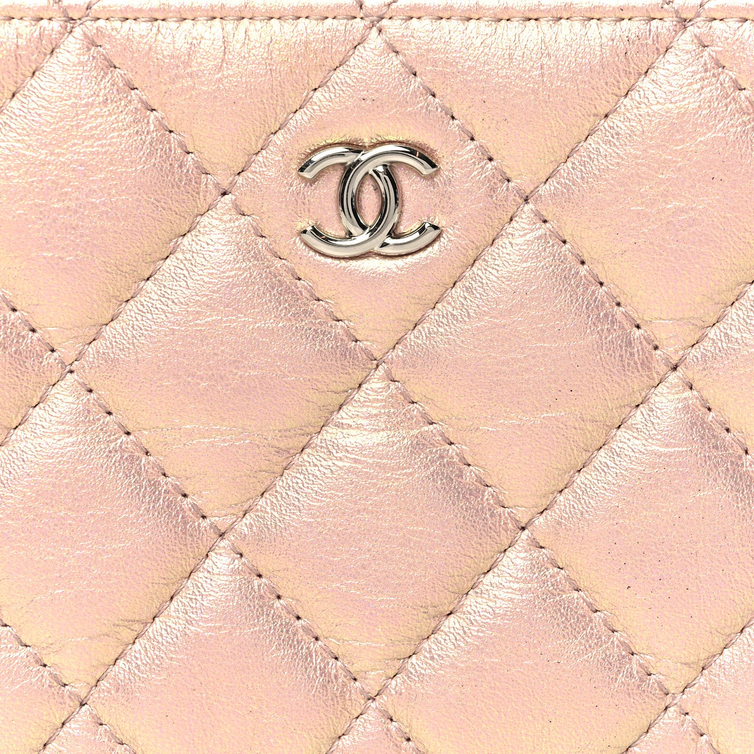 Chanel Iridescent Calfskin Quilted Small Cosmetic Case Pink 8 of 10
