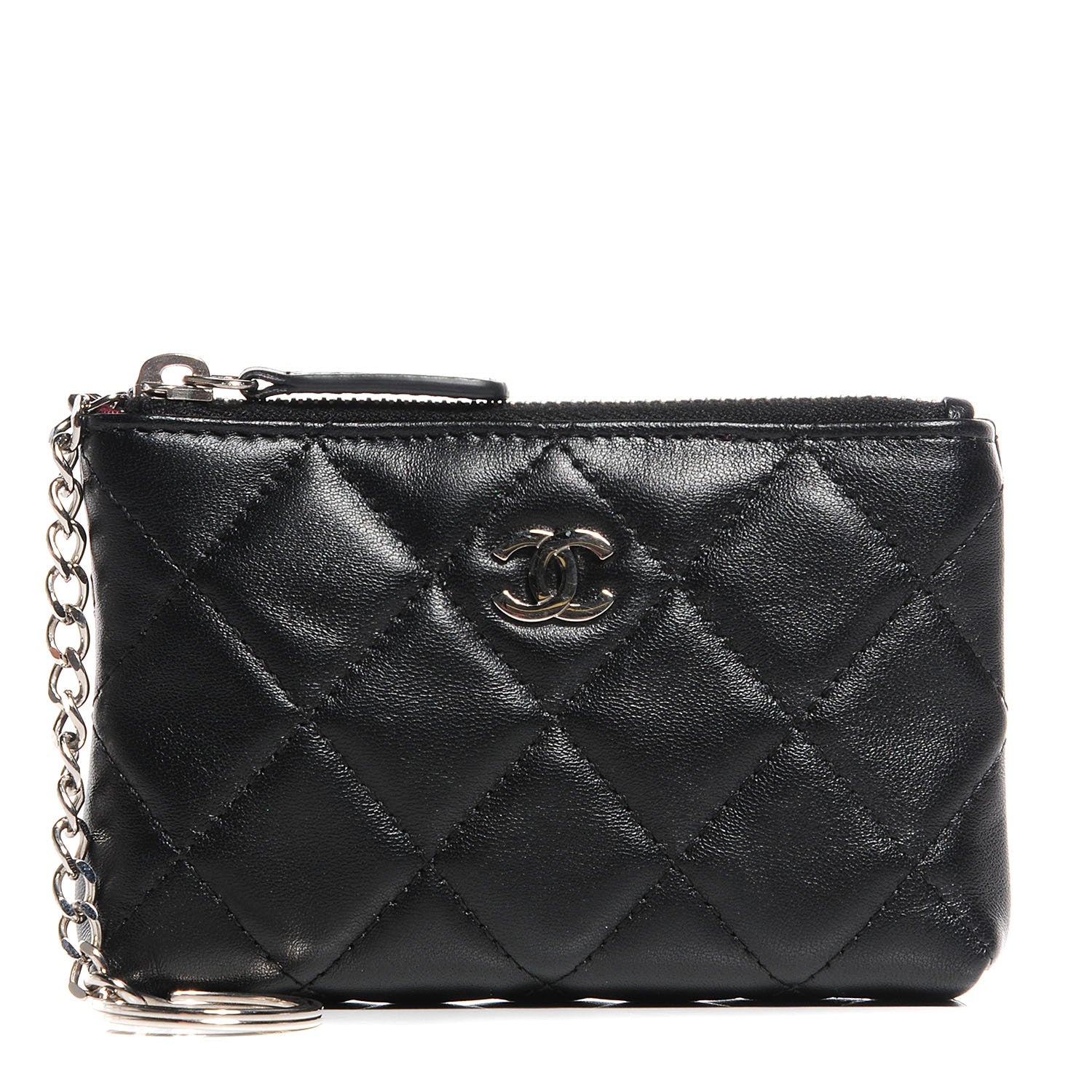 Chanel Lambskin Quilted Key Holder Case Black 1 of 8