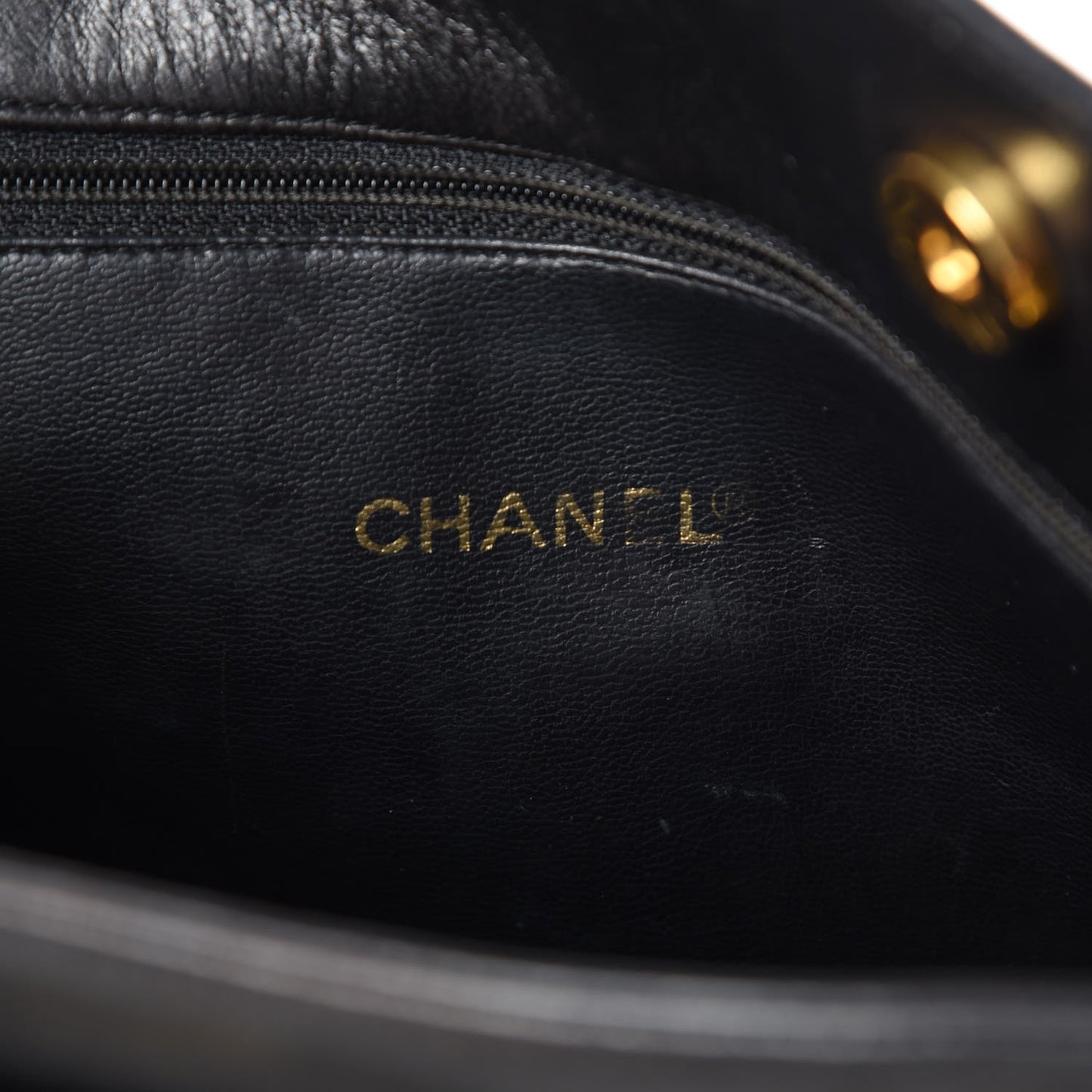 Lambskin CC Flap Shopping Tote Black