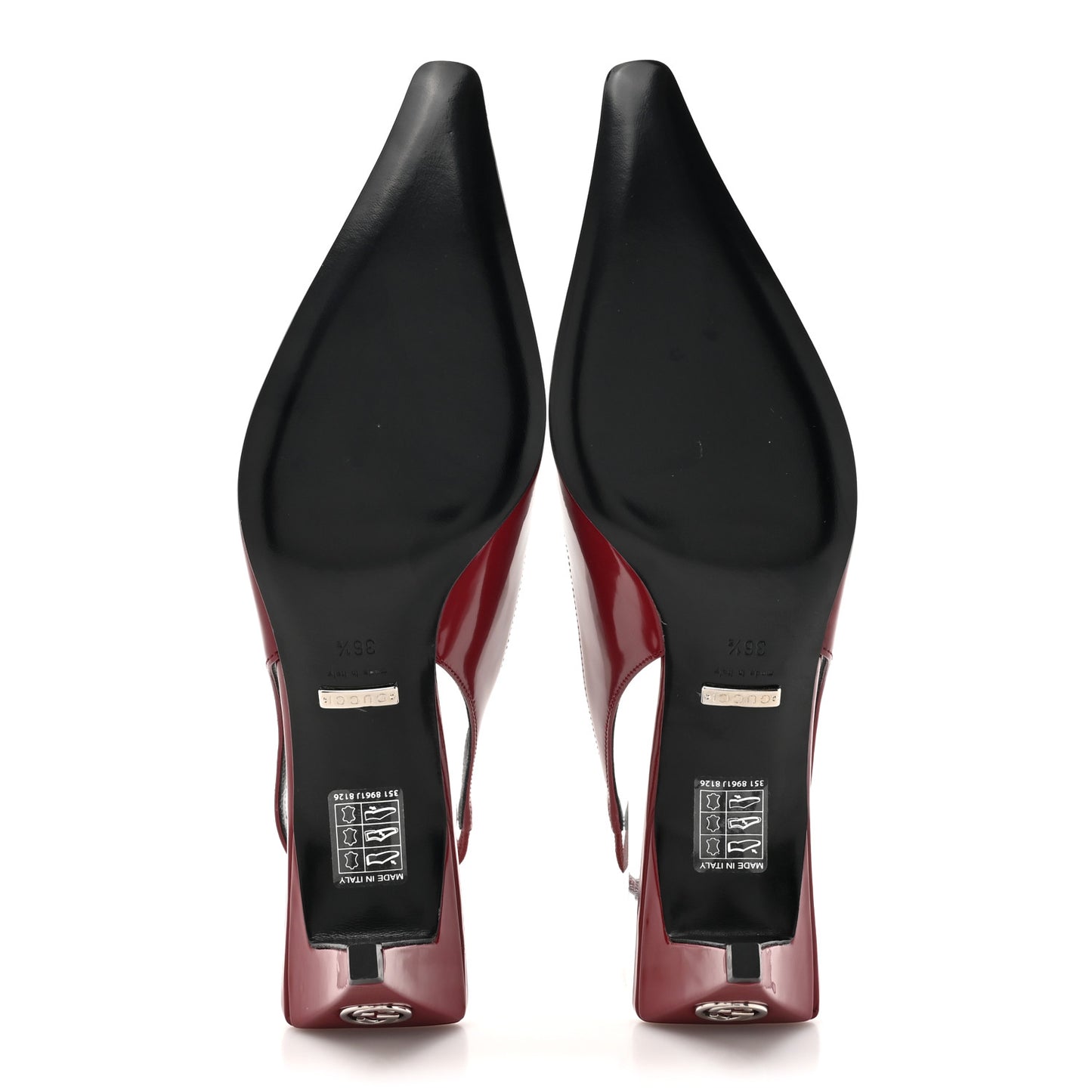 Nappa Mallory Pointed Toe Slingback Sandal 36.5 New Cherry