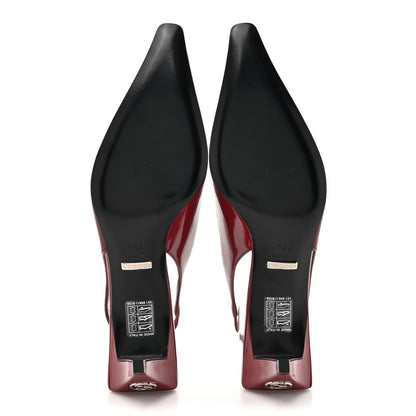 Gucci Nappa Mallory Pointed Toe Slingback Sandal 36.5 New Cherry 6 of 11