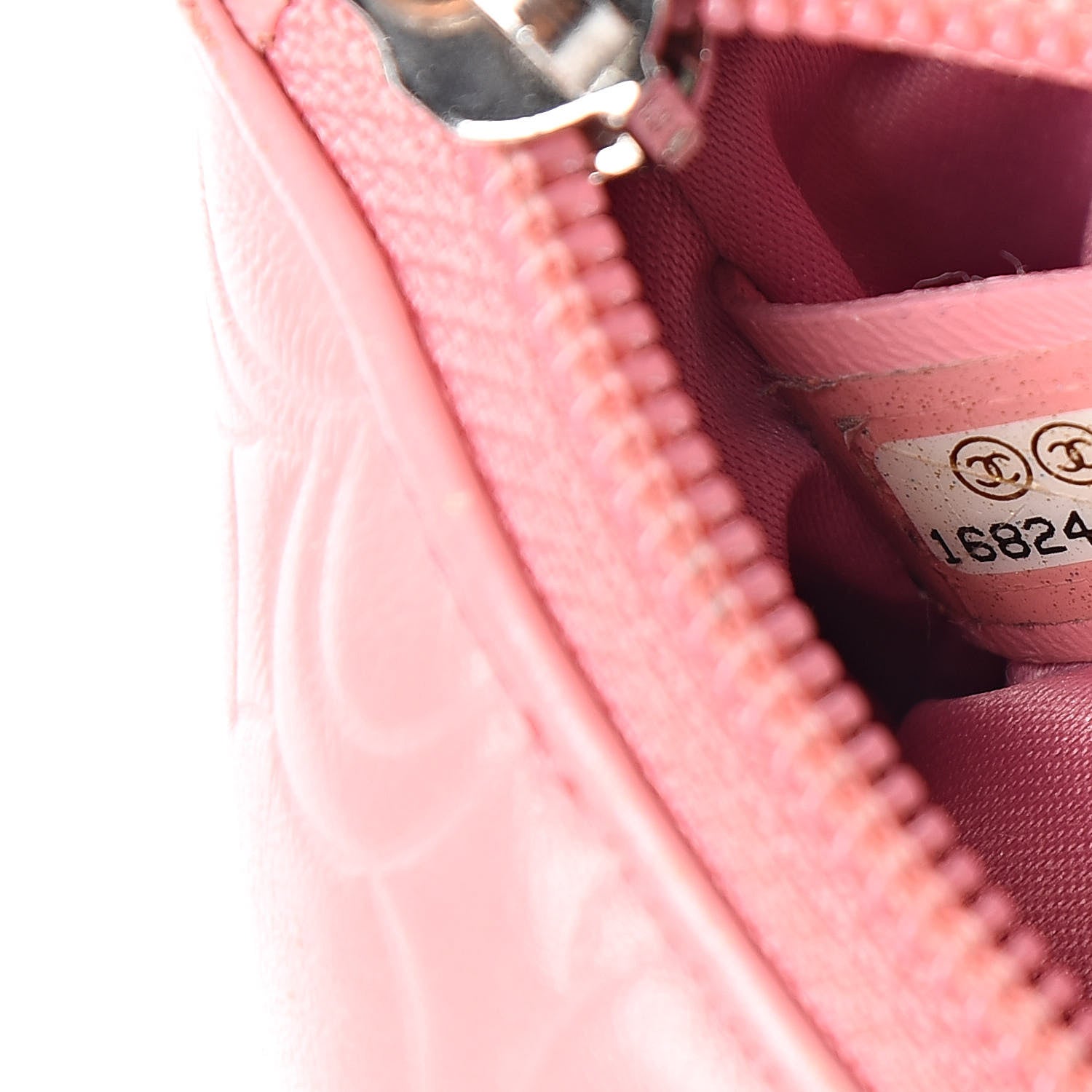Chanel Lambskin Camellia Embossed Key Holder Case Pink 7 of 13