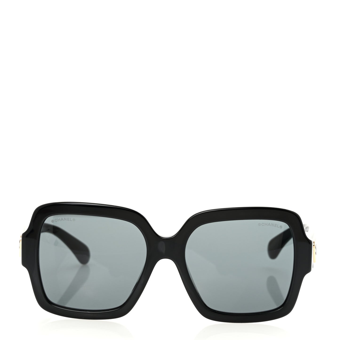 Acetate Square Heart Sunglasses 5479-A Black